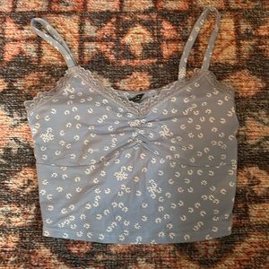 Shein, blue flower tank top